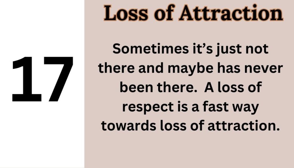 loss of attraction and sex
